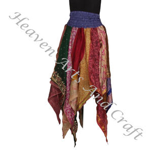 DS030 Urban Tribal Dance Assorted <b>Skirt</b> Quality Assure Gypsy Fashion Patchwork Halter Neck Midi Dress With Smoke Style Patchwork - Product Image 6