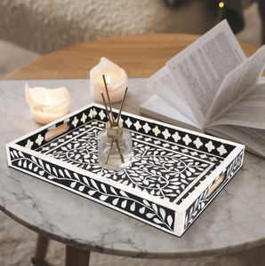 Plateau en os incrusté au design moderne pour la décoration de la maison, de la cuisine et du salon, idéal pour la vaisselle, prix imbattables - Product Image 1