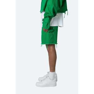 กางเกงขาสั้นผ้ายีนส์ฝอย-สีเขียว - Product Image 1