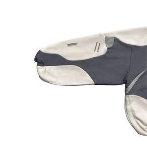 Vêtements streetwear urbains haut de gamme 100% coton 500 GSM, pull oversize imprimé personnalisé à blocs de couleur, style coréen, imprimé graphique - Product Image 4