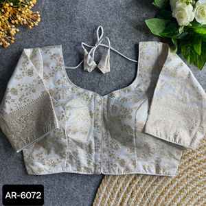 Indian New Trendy Designer Soft Banarasi Silk with Weaving Heavy Weaving Border Blouse for Saree Wholesale Price Indian Blouse - Product Image 5