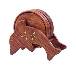 Sous-verres en bois brun foncé résistants à la chaleur, design moderne, multicolores, diamètre 400 mm, pour utilisation sur les tables à la maison et à l'hôtel - Product Image 4