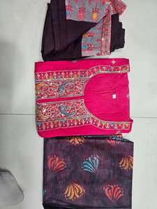 Salwar Kameez en soie jacquard gaufrée, broderie multi-fils Jari, entièrement cousu, pour les fêtes - Product Image 3