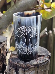 TAZA DE CUERNO DE BÚFALO NATURAL DE CALIDAD INTELIGENTE con asa de alta calidad para cerveza, vino, hidromiel, cerveza, vino, cerveza, bebida, cuerno, Tankardv - Product Image 2