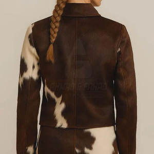 Chaqueta de Cuero Vacuno con Cuello Alto, Tejida y Transpirable para Mujer, Talla Grande, para Uso en Exteriores - Product Image 2