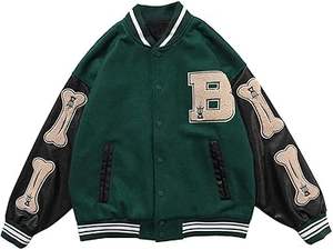 Chaqueta universitaria gráfica para hombre Chaquetas de bombardero vintage Unisex Y2k Ropa de calle de béisbol Abrigos de moda - Product Image 2