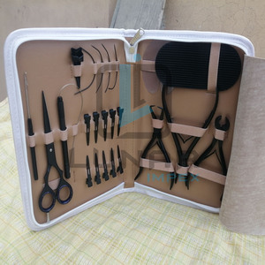 2024 New Arrival Top Quality Stainless Steel Material Black Matte <b>Hair</b> <b>Extension</b> <b>Tools</b> Kit With Customized Accessories - Product Image 2