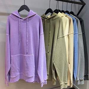 Elegante 380gsm Alta calidad Peso pesado Pullover Algodón Vintage Stone Wash Hoodies - Product Image 2