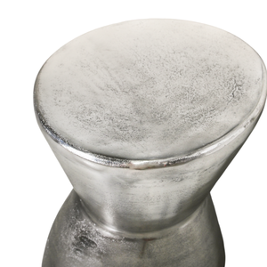 Tabouret d'appoint en métal durable avec finition argentée, console en incrustation d'os pour la maison, l'hôtel, le bureau, meubles de salon et décoration intérieure - Product Image 3