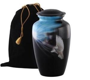 Urne funéraire en métal gravé en forme de cygne volant américain/européen, en laiton/aluminium, pour cendres humaines d'adultes - Product Image 4