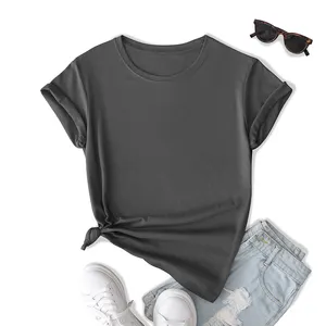 Özel t shirt sıcak satış avrupa ve amerika Amazon yaz boş t shirt özel logo etiketi baskı moda boyun kadın t-shirt