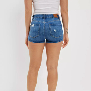 กางเกงยีนส์ขาสั้นทรงฮาเร็มเอวกลางสำหรับฤดูร้อน ผู้ชาย ผ้าแห้งเร็ว ระบายอากาศดี เป็นมิตรกับสิ่งแวดล้อม มีโลโก้ด้านหน้า สไตล์สตรีทแวร์ Ronpex - Product Image 3