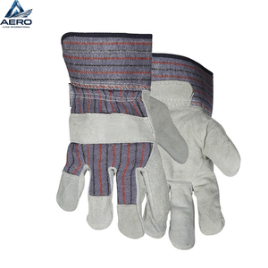 Guantes de trabajo de cuero con logotipo personalizado a bajo precio, guantes de trabajo de cuero para hombre para seguridad de las manos, uso en exteriores. - Product Image 2