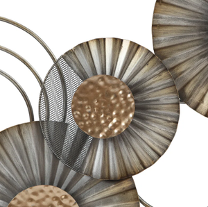 Decoración de pared de flores grises y doradas, decoración interior y exterior, colgante de pared, hotel, restaurante, hogar, sala de estar, dormitorio, arte decorativo - Product Image 4