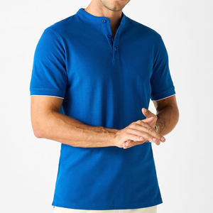 2025 nuevo diseño de verano para hombres Polos Slim Fit cuello mandarín Polo camiseta con mangas cortas - Product Image 1