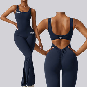 Body de Una Pieza para Mujer, OEM, Reversible, de Secado Rápido, Ligero, Compresivo, Elástico, de Pierna Ancha, con Escote Profundo en V, Espalda Descubierta, Deportivo - Product Image 1