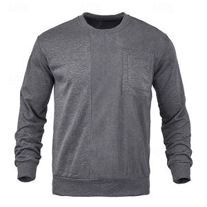 Sweat-shirt décontracté pour hommes Sweat-shirt de jogging en coton de couleur unie de qualité supérieure Sweat-shirt à séchage rapide à motif personnalisé pour hommes - Product Image 1