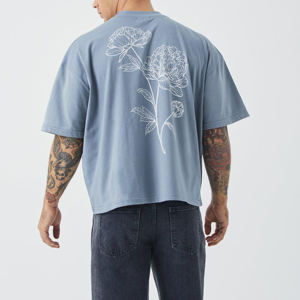 Camiseta estampada 100% de algodón para hombre, camiseta bordada en blanco de alta calidad para hombre, camiseta personalizada con estampado 2024 de poliéster para hombre - Product Image 4