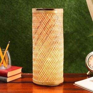 <b>Long</b> Cylinder Minimalistic Eco-friendly Handmade Indoor Bamboo <b>Lamp</b> Shades for Table <b>Lamps</b> Bed Table <b>Lamp</b> - Product Image 3