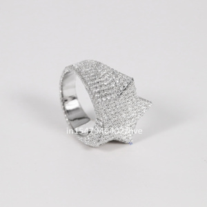 Último anillo de Hip Hop Magnificence para hombre, oro blanco de 14kt con moissanita completamente tachonada cultivada en laboratorio, diseño elegante para ropa de fiesta - Product Image 6