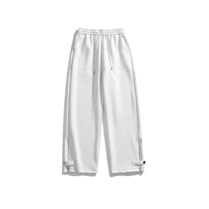 Pantalones de chándal con cordón acampanados altos para hombre, ropa de calle de Color sólido, pantalones de chándal de pierna ancha, pantalón informal para hombre - Product Image 5