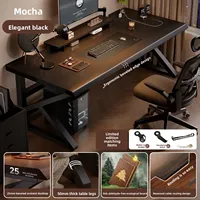 Escritorios de Computadora Rectangulares Negros para Escuela, OEM ODM, Mesas de Juego de Madera Resistentes, Taburetes de Estudio, Muebles de Oficina