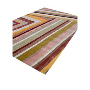 Tapis rectangulaires classiques à rayures en laine et viscose, tuftés à la main, Acar Gold, pour couloir, salon, en soie de bambou PP Tra-14837 - Product Image 2