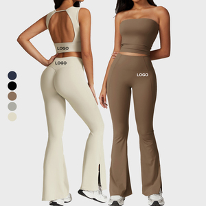 ชุดโยคะออกกำลังกายของผู้หญิงวัสดุแข็งแรงทนทานพร้อมลายสก๊อตชุดกีฬาสำหรับออกกำลังกายในยิมและยิม - Product Image 1