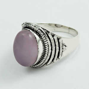 <b>Rose</b> <b>Quartz</b> Gemstone Faceted Oval Shaped Unique <b>Ring</b> Crafted From 925 Sterling Silver Bohemian Style Jewelry At Cheap Price - Product Image 1