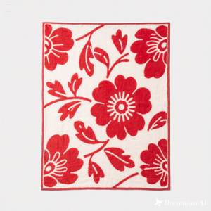 ผ้าห่มขนแกะเนื้อนุ่มลายดอกไม้สีแดงพิมพ์ขนาดคิงไซส์ได้อย่างอบอุ่น - Product Image 5