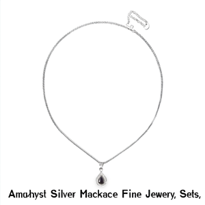 Amethyst <b>Silver</b> <b>Necklace</b> Fine Jewelry <b>Set</b> - Product Image 2