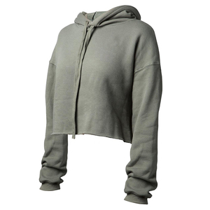 Sweat à capuche personnalisé pour femme, hiver, en polaire épaisse et douce, style streetwear, pull court oversize, vêtement d'entraînement - Product Image 1