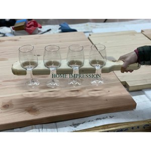 Vintage Wooden Glass Holder with Copper Made Shot Glass <b>Storage</b> Holder Customizable Glass <b>Storage</b> <b>Shelving</b> <b>Unit</b> Compartments - Product Image 2