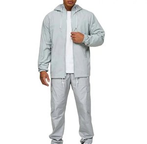 เสื้อกันลมมีฮู้ดกันน้ำของผู้ชาย, แจ็คเก็ตกันลมมีซิปน้ำหนักเบากลางแจ้งเดินป่า - Product Image 4