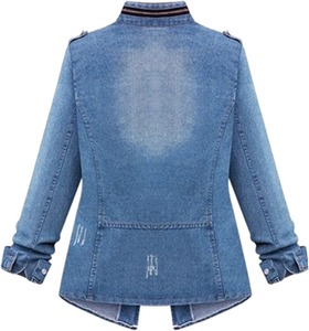 Chaquetas Vaqueras Negras para Mujer, Cierre de Botones, Corte Holgado, Ropa Exterior Informal, Tejido Ecológico de Poliéster/Algodón, Color y Talla Personalizables - Product Image 6