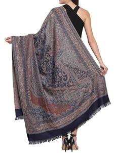 ผ้าคลุมไหล่ฤดูหนาวสำหรับผู้หญิง ดีไซน์แบบ Kani Pashmina พร้อมงานปัก อบอุ่นและมีสไตล์ ผลิตจากขนสัตว์ ระบายอากาศได้ดี ลายเรียบ - Product Image 4