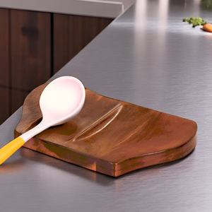Repose-cuillère en bois moderne pour comptoir de cuisine protège les surfaces des taches pour les outils de cuisine à usage quotidien dans la cuisine - Product Image 1