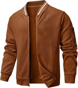 100% Cotton Customized Varsity <b>Jacket</b> <b>Long</b> Sleeves Quilted Lining Zipper Closure Waterproof Windproof Breathable Knitted Front - Product Image 6