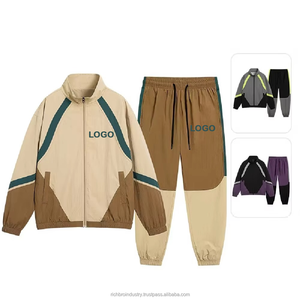 2025 diseño de moda logotipo personalizado Noly cortavientos chándal Joggers pantalones conjunto de dos piezas chándales para hombres - Product Image 1