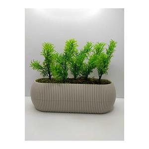 Fiore artificiale in pietra muschio erba pianta verde in vaso lungo, decorativo per la festa della mamma regalo