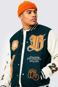 Chaqueta Universitaria de Béisbol Vintage para Hombre, Personalizada de Alta Calidad, con Parche de Lana OEM, Bordado Chenille, Impermeable - Product Image 3