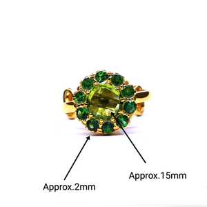 925 Sterling Silver Classic Style Emerald <b>Ring</b> Gold Plated Peridot for Wedding - Product Image 2