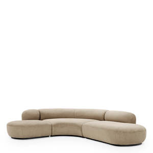 โซฟา Hastings Beige Bjrn รูปตัว L แบบปรับเปลี่ยนได้ ขยายได้ เฟอร์นิเจอร์สำหรับห้องนั่งเล่น ผ้าหุ้มบุด้วยฟองน้ำ - Product Image 1