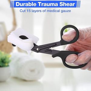 Tijeras para Vendajes de Alta Calidad, Color Negro, Corte Resistente, para Enfermería, Primeros Auxilios, Tijeras para Vendajes de Uso General, Duraderas - Product Image 3