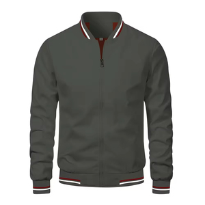 Chaquetas Casuales de Negocios para Hombre, Chaqueta de Color Sólido con Cuello Alto, Chaqueta Bomber Cortavientos Personalizada - Product Image 3