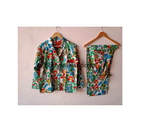 Hermoso Conjunto de pijama de algodón suave para mujer, traje de noche largo, ropa de dormir cómoda para verano y primavera, conjunto de PJ - Product Image 1