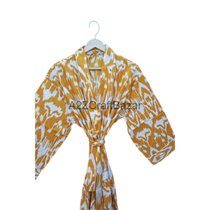 Bata de baño de algodón puro 100% para mujeres y niñas, Kimono suave con estampado Floral para cubierta de Bikini y ropa de dormir de primavera - Product Image 4