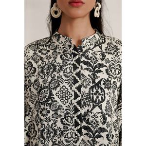 Ensemble chemise et pantalon en viscose twill imprimé style bohème IPST-44283, manches trois quarts pour le printemps/été - Product Image 5