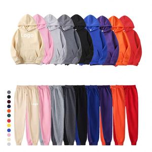 Vente en gros de pulls à capuche unisexes en molleton de coton avec poches pour hommes sweats de survêtement de jogging unis - Product Image 6