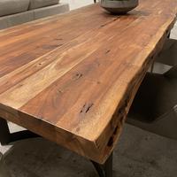 Table de salle à manger carrée moderne de luxe en bois massif, 1 banc et 4 chaises, écologique, durable, facile à nettoyer, ensemble haut de gamme pour restaurant - Offre Spéciale